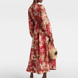 Zimmermann Red Floral Long Sleeve Dress